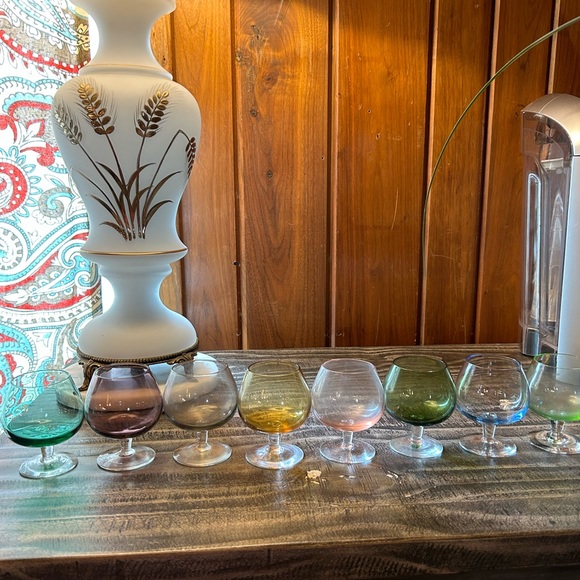 Vintage Dining Vintage Colored Rainbow Brandy Snifter Cordial